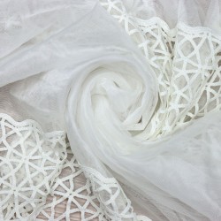 Dünya V--20 Wholesale 3 Row Embroidered Tulle Curtain Fabrics Living Room and Bedroom Curtains 4 Models 100% Polyester