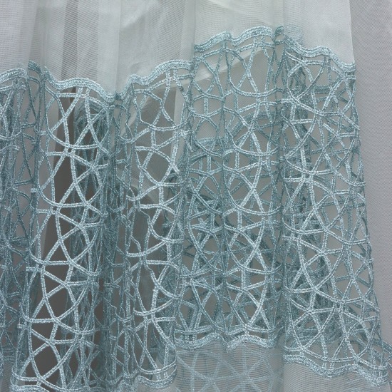 Dünya V-23 Wholesale 3 Row Embroidered Tulle Curtain Fabrics Living Room and Bedroom Curtains 4 Models 100% Polyester
