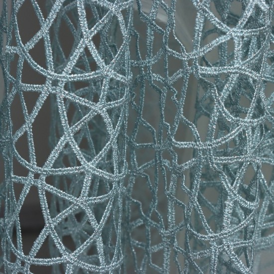 Dünya V-23 Wholesale 3 Row Embroidered Tulle Curtain Fabrics Living Room and Bedroom Curtains 4 Models 100% Polyester