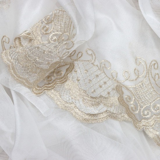 Florensiya V-18 Wholesale Embroidered  Brode Tulle Curtain Fabrics Living Room and Bedroom Curtains 4 Models 100% Polyester