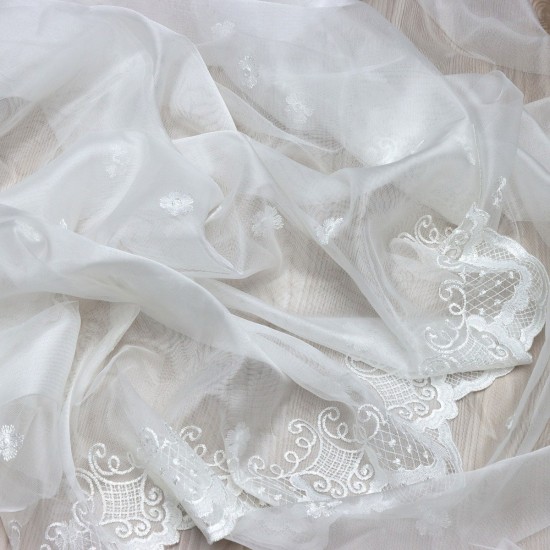 Florensiya V--2 Wholesale Embroidered  Brode Tulle Curtain Fabrics Living Room and Bedroom Curtains 4 Models 100% Polyester