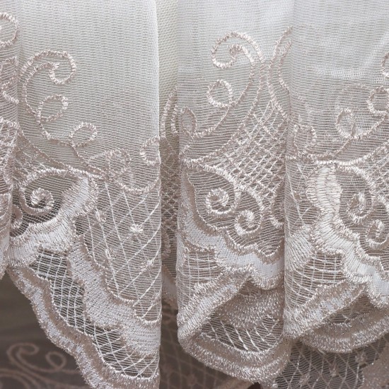 Florensiya V-5 Wholesale Embroidered  Brode Tulle Curtain Fabrics Living Room and Bedroom Curtains 4 Models 100% Polyester