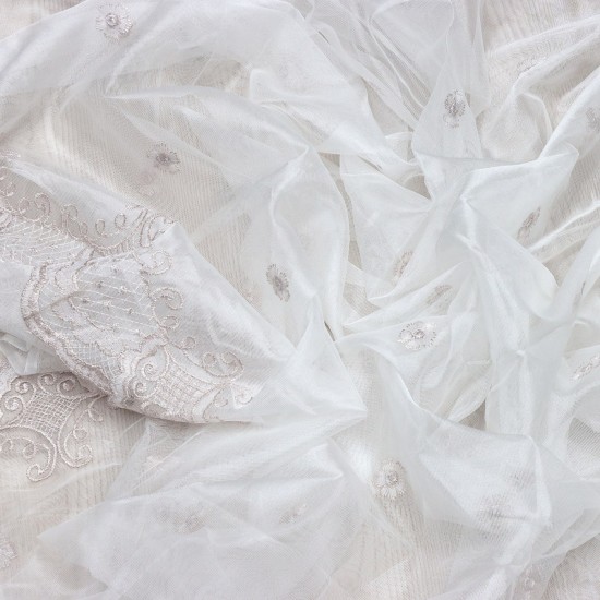 Florensiya V-5 Wholesale Embroidered  Brode Tulle Curtain Fabrics Living Room and Bedroom Curtains 4 Models 100% Polyester