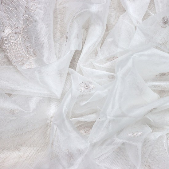 Florensiya V-5 Wholesale Embroidered  Brode Tulle Curtain Fabrics Living Room and Bedroom Curtains 4 Models 100% Polyester