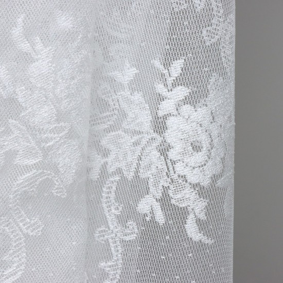Hür-125 V--1 Wholesale Brode Embroidered Tulle Curtain Fabrics Living Room and Bedroom Curtains 2 Models 100% Polyester