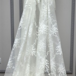 Hür-125 V-2 Wholesale Brode Embroidered Tulle Curtain Fabrics Living Room and Bedroom Curtains 2 Models 100% Polyester