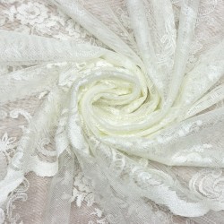 Hür-125 V-2 Wholesale Brode Embroidered Tulle Curtain Fabrics Living Room and Bedroom Curtains 2 Models 100% Polyester