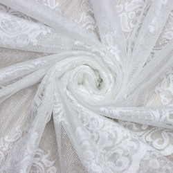 Hür-139 V--1 Wholesale Brode Embroidered Tulle Curtain Fabrics Living Room and Bedroom Curtains 2 Models 100% Polyester