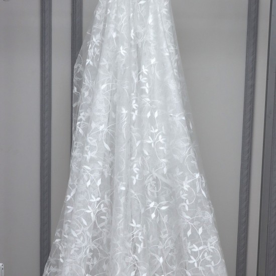 Negan V-2 Wholesale Brode Embroidered Tulle Curtain Fabrics Living Room and Bedroom Curtains 2 Models 100% Polyester