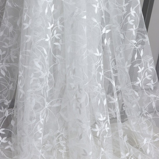 Negan V-2 Wholesale Brode Embroidered Tulle Curtain Fabrics Living Room and Bedroom Curtains 2 Models 100% Polyester