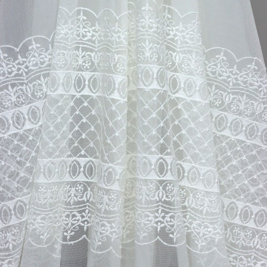 Kanaviçe-1  Wholesale Brode Tulle Curtain Fabrics Living Room and Bedroom Curtains  100% Polyester