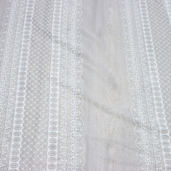 Kanaviçe-1  Wholesale Brode Tulle Curtain Fabrics Living Room and Bedroom Curtains  100% Polyester