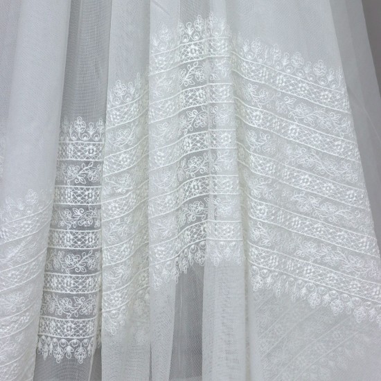 Kanaviçe-2  Wholesale Brode Tulle Curtain Fabrics Living Room and Bedroom Curtains  100% Polyester