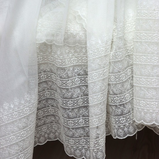 Kanaviçe-2  Wholesale Brode Tulle Curtain Fabrics Living Room and Bedroom Curtains  100% Polyester