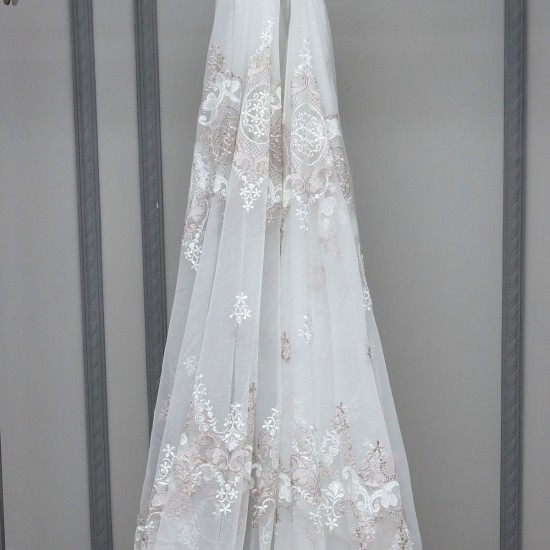 Kiev Wholesale Embroidered Brode Tulle Curtain Fabrics Living Room and Bedroom Curtains  100% Polyester