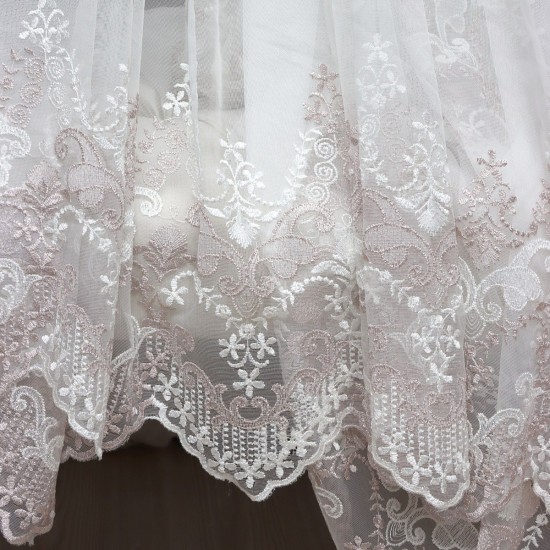 Kiev Wholesale Embroidered Brode Tulle Curtain Fabrics Living Room and Bedroom Curtains  100% Polyester