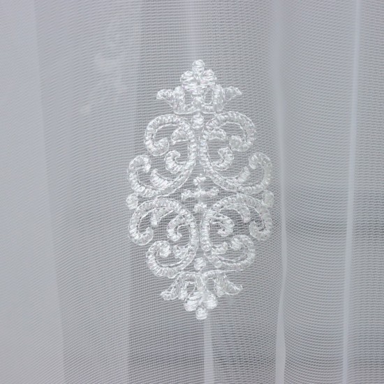 Kuşadası V-52 Wholesale Embroidered Brode Tulle Curtain Fabrics Living Room and Bedroom Curtains 3 Models 100% Polyester