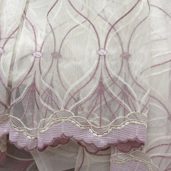 Lizbon V-68 Wholesale Decor Brode Tulle Curtain Fabrics Living Room and Bedroom Curtains 2 Models 100% Polyester