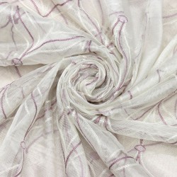 Lizbon V-68 Wholesale Decor Brode Tulle Curtain Fabrics Living Room and Bedroom Curtains 2 Models 100% Polyester