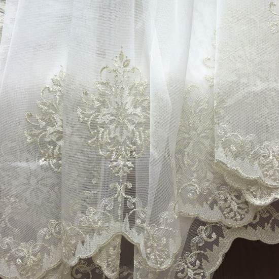 Madrid V-4 Wholesale Colorful Embroidered Tulle Curtain Fabrics Living Room and Bedroom Curtains 4 Models 100% Polyester