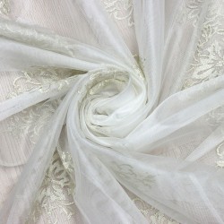 Madrid V-4 Wholesale Colorful Embroidered Tulle Curtain Fabrics Living Room and Bedroom Curtains 4 Models 100% Polyester