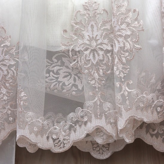 Madrid V-5 Wholesale Colorful Embroidered Tulle Curtain Fabrics Living Room and Bedroom Curtains 4 Models 100% Polyester