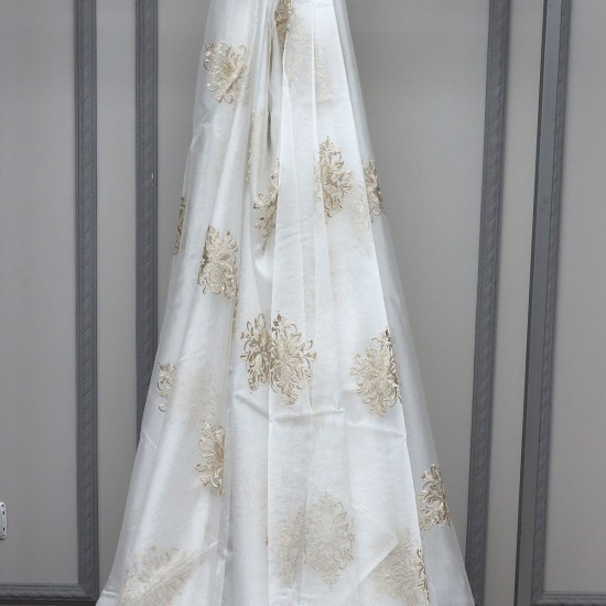 Madrid V-18 Wholesale Colorful Embroidered Tulle Curtain Fabrics Living Room and Bedroom Curtains 4 Models 100% Polyester