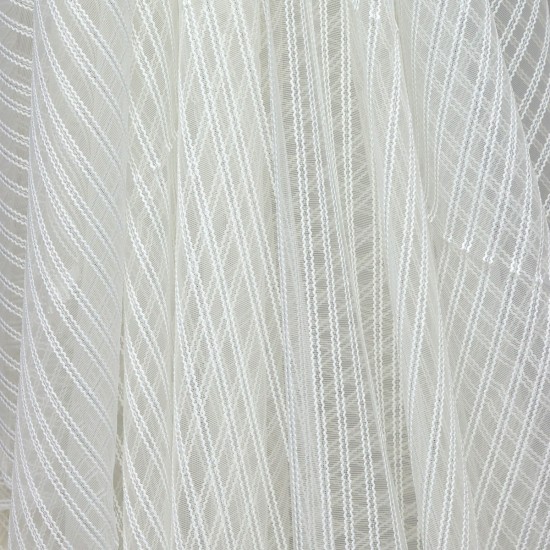 Medan V-11 Wholesale Striped Transparent Tulle Curtain Fabrics Living Room and Bedroom Curtains 2 Models 100% Polyester