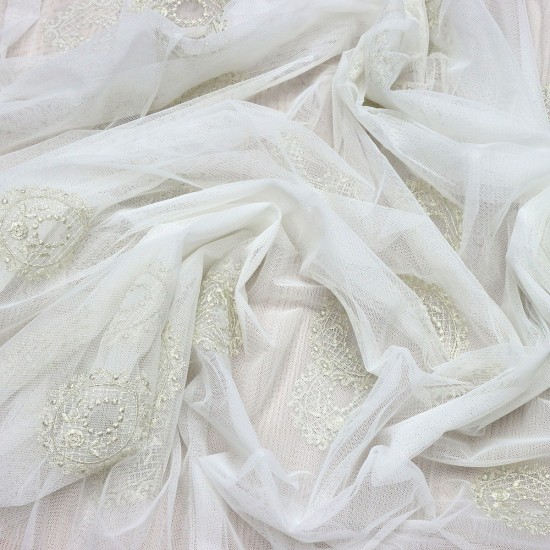 Milano V--3 Wholesale Brode Embroidered Tulle Curtain Fabrics Living Room and Bedroom Curtains 3 Models 100% Polyester