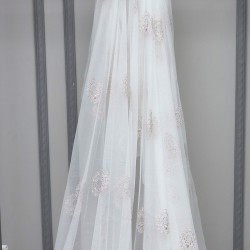 Milano V-5 Wholesale Brode Embroidered Tulle Curtain Fabrics Living Room and Bedroom Curtains 3 Models 100% Polyester