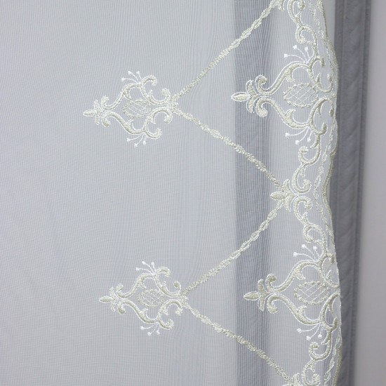 Nakış V--1 Wholesale Brode Embroidered Tulle Curtain Fabrics Living Room and Bedroom Curtains 5 Models 100% Polyester