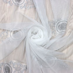 Nakış V-3 Wholesale Brode Embroidered Tulle Curtain Fabrics Living Room and Bedroom Curtains 5 Models 100% Polyester