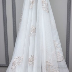 Nakış V-5 Wholesale Brode Embroidered Tulle Curtain Fabrics Living Room and Bedroom Curtains 5 Models 100% Polyester