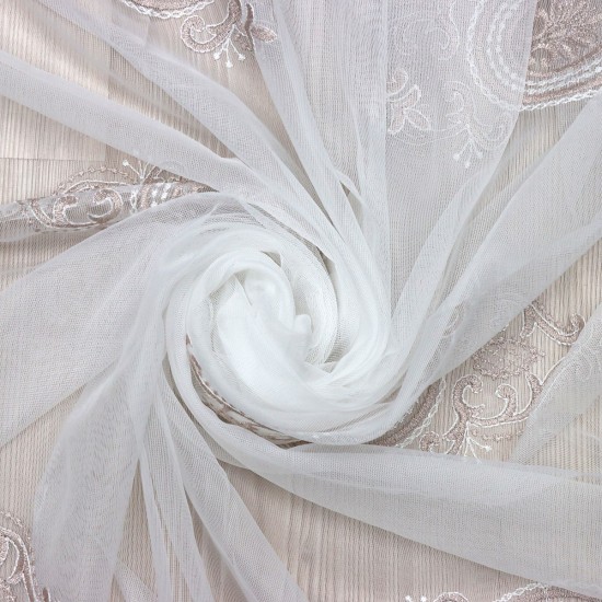 Nakış V-5 Wholesale Brode Embroidered Tulle Curtain Fabrics Living Room and Bedroom Curtains 5 Models 100% Polyester
