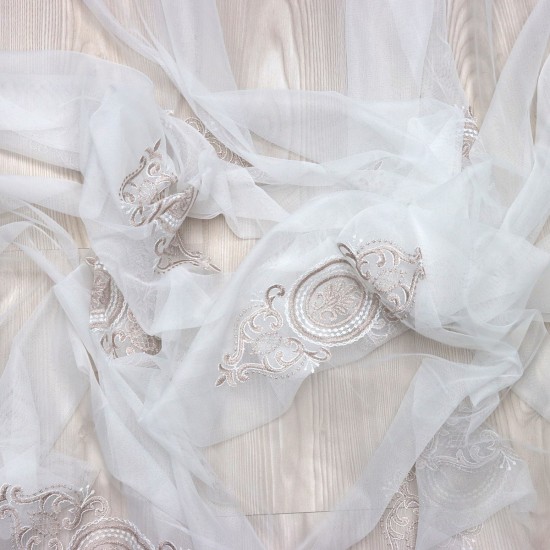 Nakış V-5 Wholesale Brode Embroidered Tulle Curtain Fabrics Living Room and Bedroom Curtains 5 Models 100% Polyester