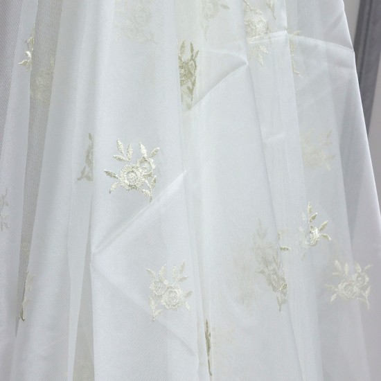 Paris V-4  Wholesale Brode Embroidered Tulle Curtain Fabrics Living Room and Bedroom Curtains 3 Models 100% Polyester