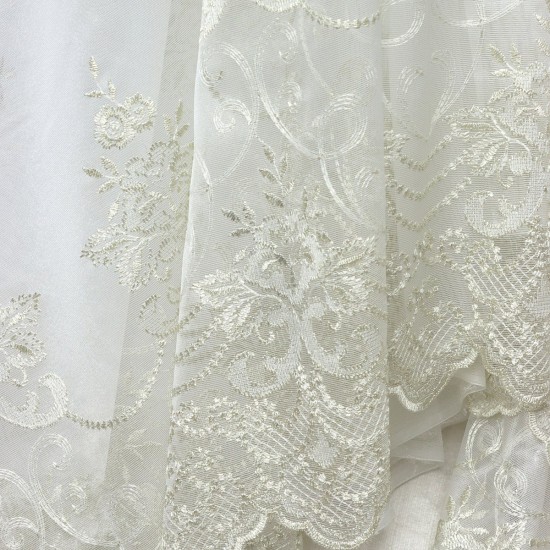 Paris V-4  Wholesale Brode Embroidered Tulle Curtain Fabrics Living Room and Bedroom Curtains 3 Models 100% Polyester