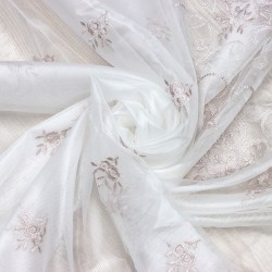 Paris V-5  Wholesale Brode Embroidered Tulle Curtain Fabrics Living Room and Bedroom Curtains 3 Models 100% Polyester