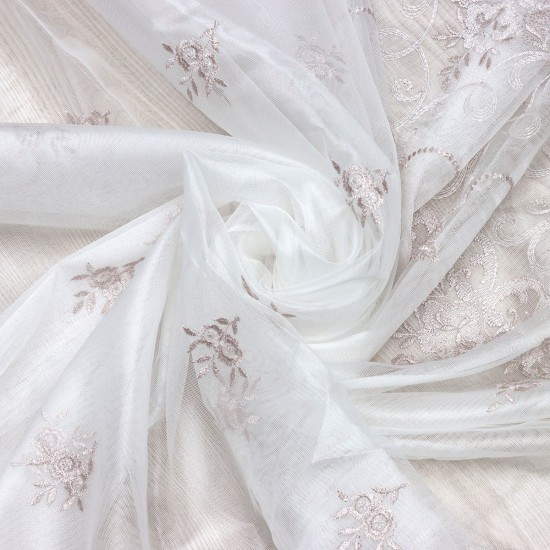 Paris V-5  Wholesale Brode Embroidered Tulle Curtain Fabrics Living Room and Bedroom Curtains 3 Models 100% Polyester