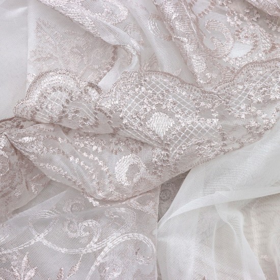 Paris V-5  Wholesale Brode Embroidered Tulle Curtain Fabrics Living Room and Bedroom Curtains 3 Models 100% Polyester