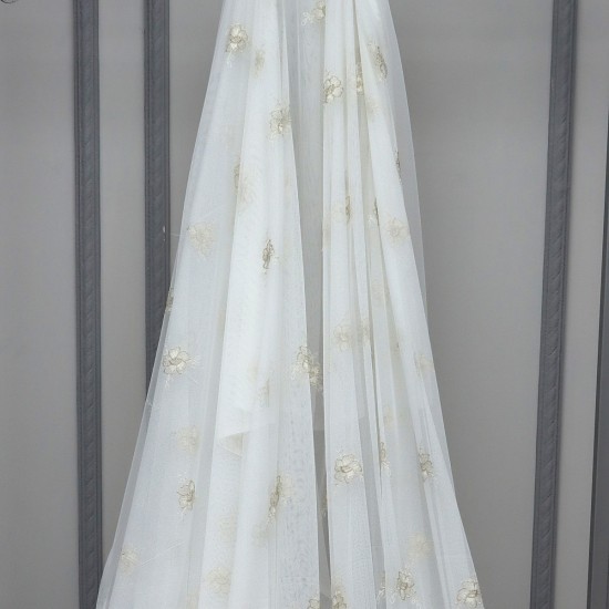 Prag V-11 Wholesale Brode Embroidered Tulle Curtain Fabrics Living Room and Bedroom Curtains 5 Models 100% Polyester