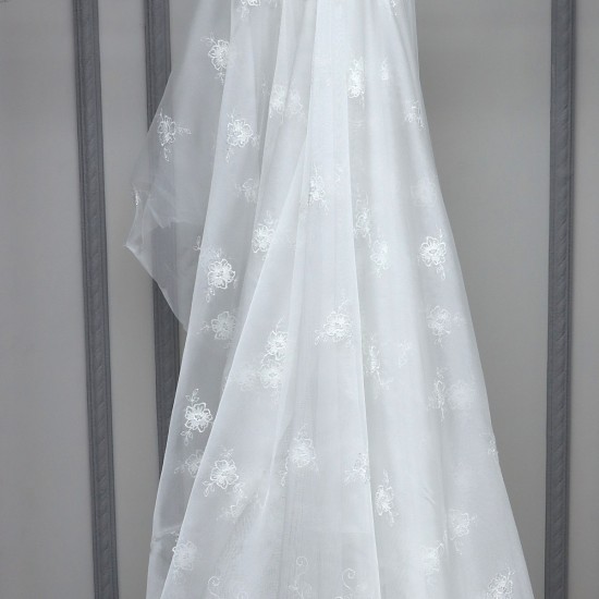 Prag V--2 Wholesale Brode Embroidered Tulle Curtain Fabrics Living Room and Bedroom Curtains 5 Models 100% Polyester