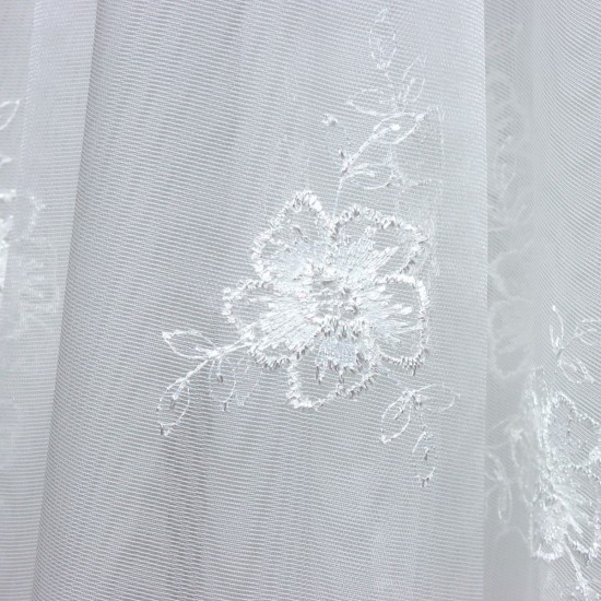 Prag V--2 Wholesale Brode Embroidered Tulle Curtain Fabrics Living Room and Bedroom Curtains 5 Models 100% Polyester