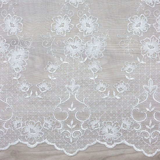Prag V--2 Wholesale Brode Embroidered Tulle Curtain Fabrics Living Room and Bedroom Curtains 5 Models 100% Polyester