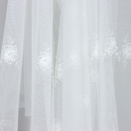 Prag V-22 Wholesale Brode Embroidered Tulle Curtain Fabrics Living Room and Bedroom Curtains 5 Models 100% Polyester