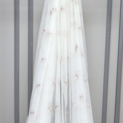 Prag V-5 Wholesale Brode Embroidered Tulle Curtain Fabrics Living Room and Bedroom Curtains 5 Models 100% Polyester