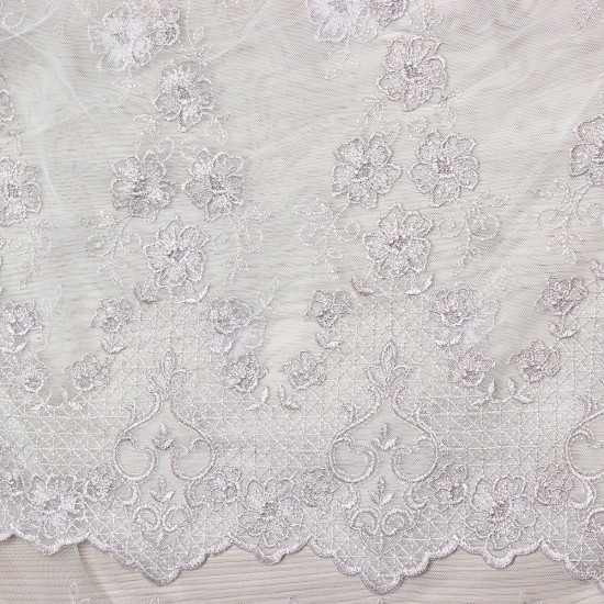 Prag V-5 Wholesale Brode Embroidered Tulle Curtain Fabrics Living Room and Bedroom Curtains 5 Models 100% Polyester