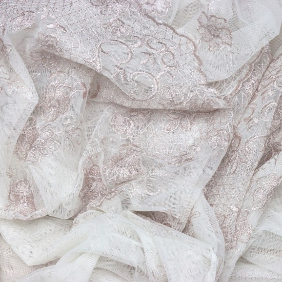 Prag V-5 Wholesale Brode Embroidered Tulle Curtain Fabrics Living Room and Bedroom Curtains 5 Models 100% Polyester