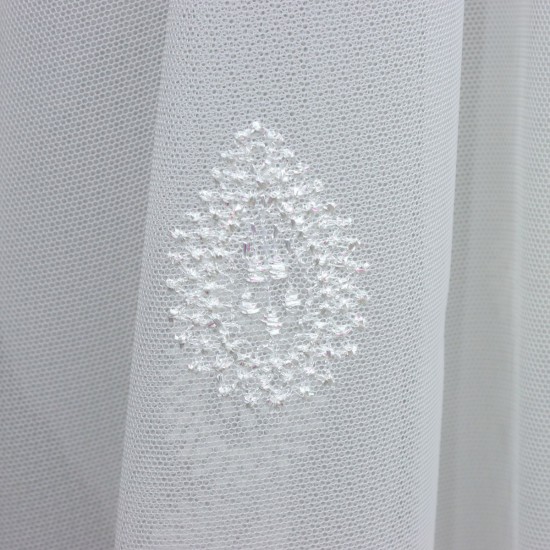 Quba V--2 Wholesale Brode Embroidered Tulle Curtain Fabrics Living Room and Bedroom Curtains 2 Models 100% Polyester