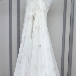 Quba V-5 Wholesale Brode Embroidered Tulle Curtain Fabrics Living Room and Bedroom Curtains 2 Models 100% Polyester